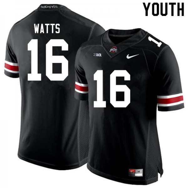 Ohio State Buckeyes #16 Ryan Watts Youth Official Jersey Black